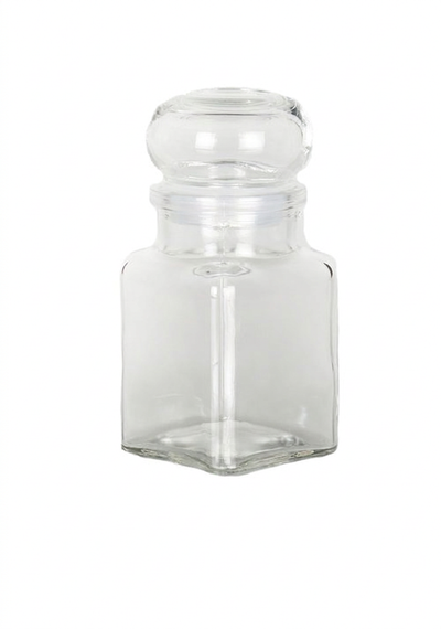 150ml Square Empty Glass Jar with Stopper Lid