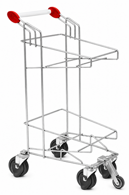 Twin-Basket Trolley – Travelator-Compatible Retail Trolley
