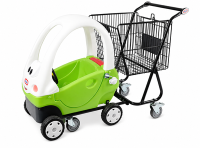 100L Shopping Trolley with Ride-In Kids Car