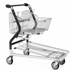 Vario 90S Transport Trolley – Foldable Basket Trolley with Wire Platform