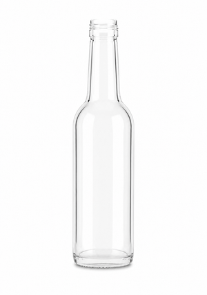 250ml clear glass bottle with 28mm MCA2 screw neck finish
