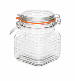 800ml Ribbed Kilnclip Glass Jar