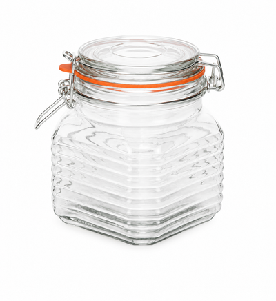 800ml Ribbed Kilnclip Glass Jar