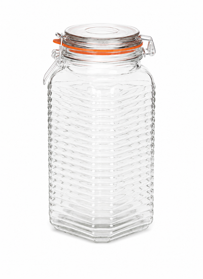 1800ml Ribbed Kilnclip Glass Jar