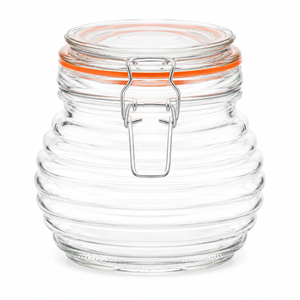 Pot en verre strié Beehive Kilnclip de 650 ml