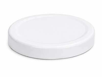 48mm White Button Twist-Off Metal Caps (RTO) for Glass Jars & Bottles