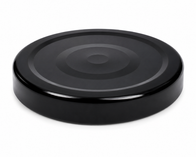 48mm Black Button Twist-Off Metal Caps (RTO) for Glass Jars & Bottles