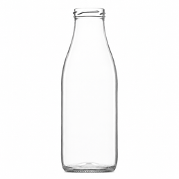750ml Screw Neck Glass Milk Bottle | 48mm Neck | Reusable Glass Dairy Bottle