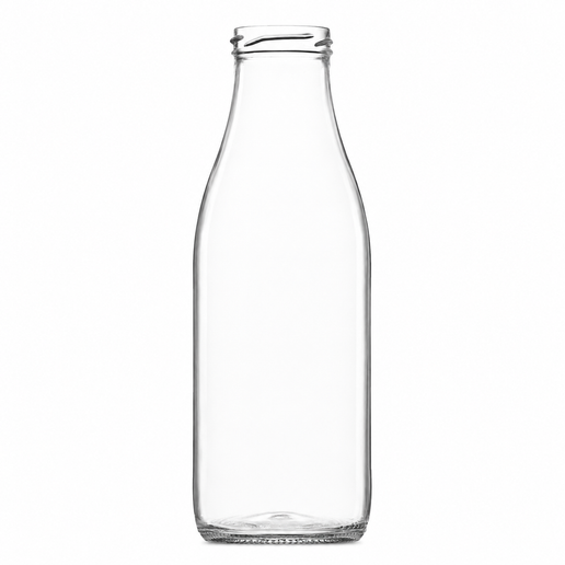 750ml Screw Neck Glass Milk Bottle | 48mm Neck | Reusable Glass Dairy Bottle