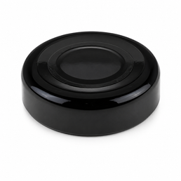 38mm Black Button Twist-Off Caps | Roll Thread Metal Jar Lids