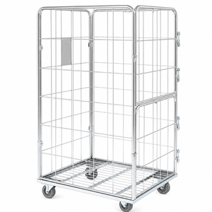 Conteneur 800x700x1500 avec portes avant – Chariot roulant sécurisé pour un accès facile