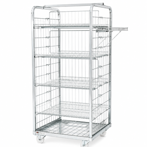 Conteneur Haut 700x700 H1650 avec 4 Étagères – Chariot Roulant Grand pour un Maximum de Stockage