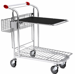 Vario WTP-3D Transport Trolley – Dual-Level Trolley with Basket and Shelf