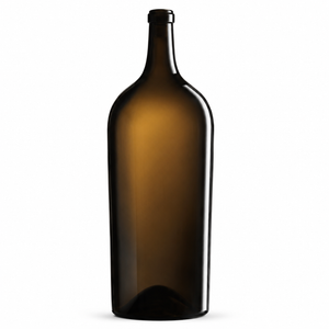 Bordelaise 9L antique green glass bottle with cork finish