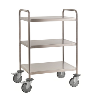 Fully welded 3 level C3 stainless steel trolley measuring 825 x 575 x 1010 mm