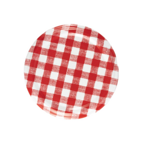 Caps à visser à imprimé vichy rouge de 63 mm