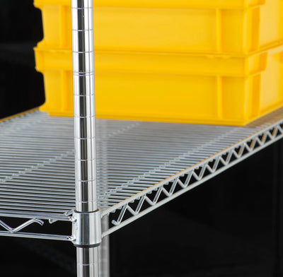Zinc Wire Shelving – Static Unit 1590mm High | 4 Tier Heavy Duty Storage Rack