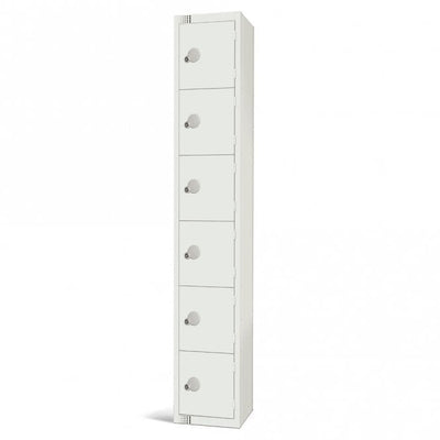 All White Steel Locker with Cam Key Lock, 450mm Depth