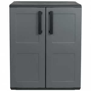 Compact Plastic Utility Cupboard – Double Door Free-Standing Storage Cabinet