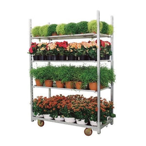 Chariot de plantes danois avec 3 étagères – Cadre en acier galvanisé – 1350x565x1900mm