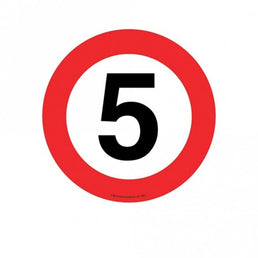 5MPH Speed Limit Floor Marker Graphic Sign – 430mm Diameter Slip Resistant Graphic