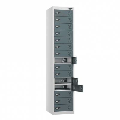Multi Compartment Charging Steel Locker 450mm Deep with Standard UK 3-Pin Plug