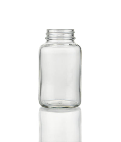 120ml (4oz) White Flint Glass Powder Empty Jar with 38mm R3 Cap (Pack of 80)