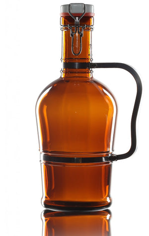 Growler en verre ambré de 2 litres Zeus